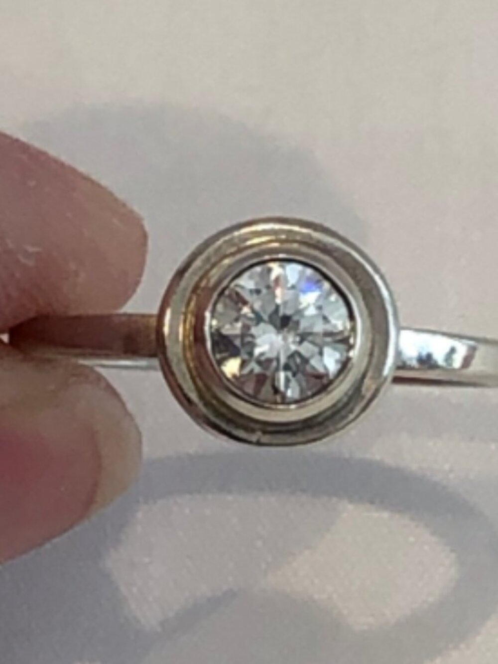 Handmade Sterling Silver and Cubic Zirconia Ring, Vintage Style Ring - Picture 3 of 4